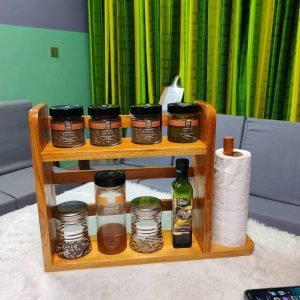 মাল্টিপারপাস কাঠের রেক ও টিস্যু হোল্ডার
