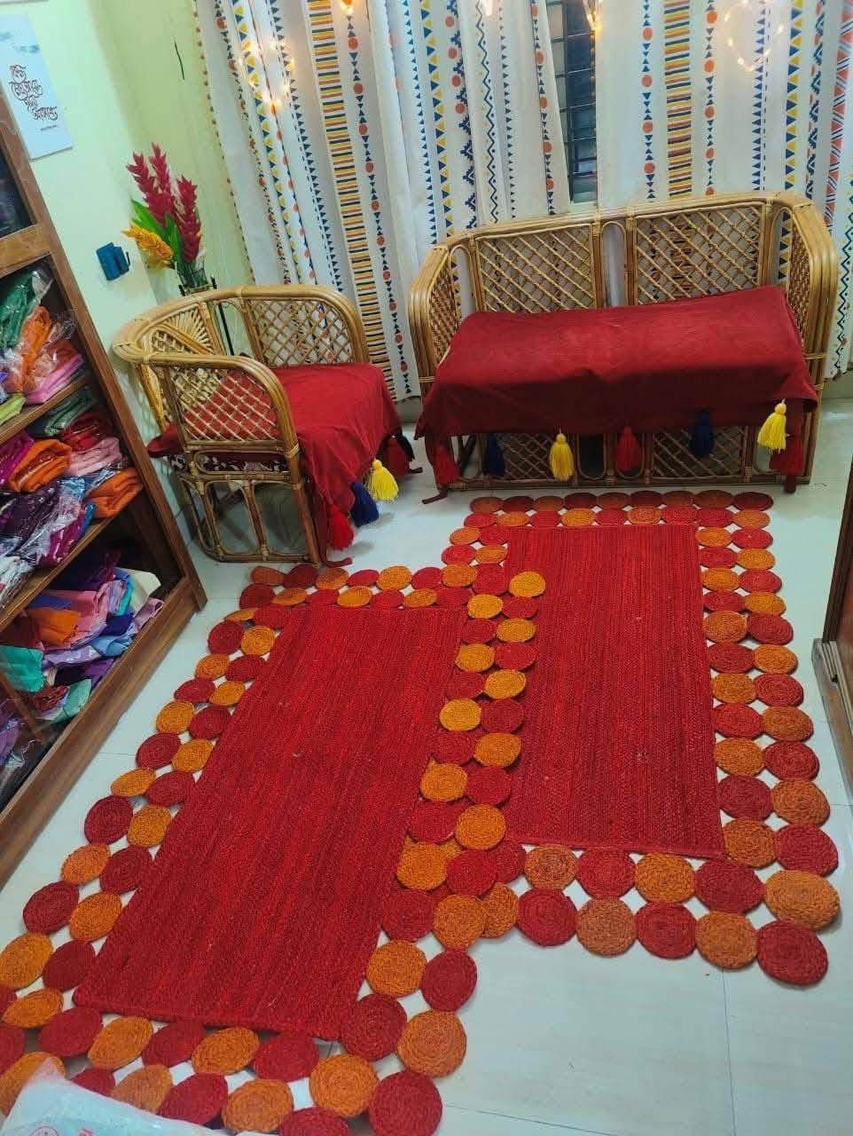স্কয়ার শেপ জুট ম্যাট – ন্যাচারাল ও এলিগেন্ট ডিজাইন